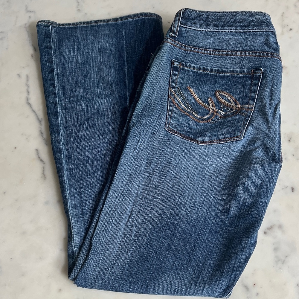 Express Dark Blue Straight Leg Jeans